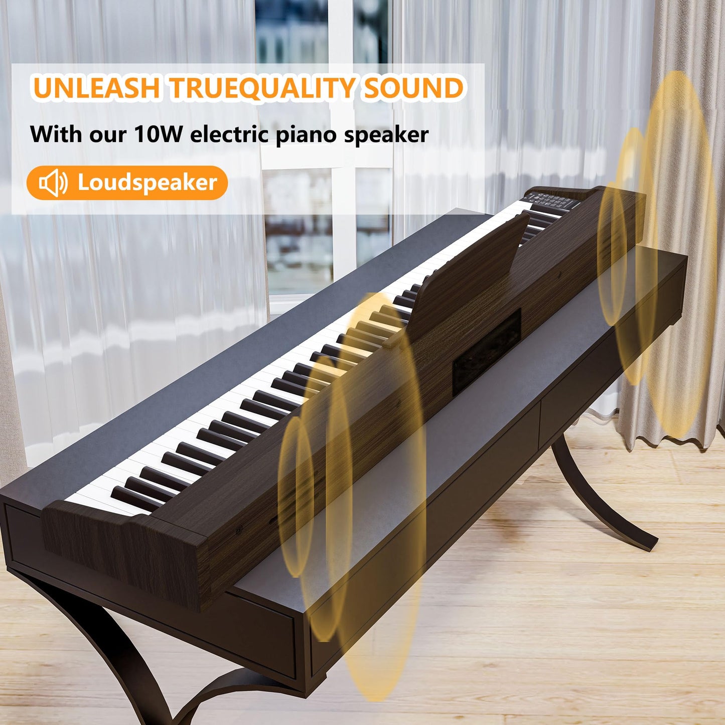 LANDTOM 88 Keys Digital Piano Keyboard, Full Size Electric Pianos for Beginners, Portable Wooden electronic Piano with Pedal, Support USB MIDI