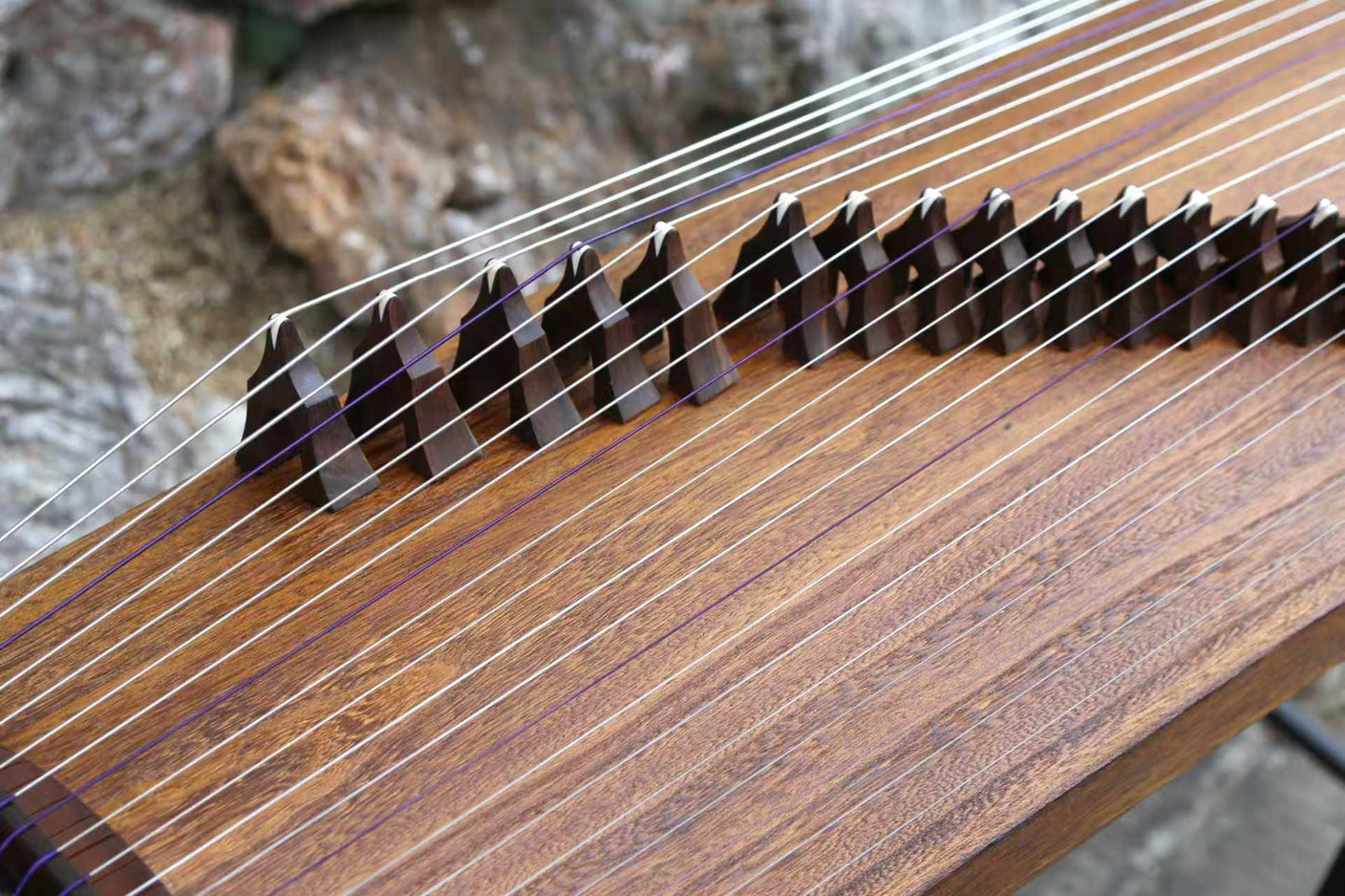 LANDTOM 100cm/39.4in "Pure Tone" Portable Guzheng, Professional One-Piece Carved Mini Guzheng 整挖筝, Grade A Lankao Paulownia Soundboard, Ebony Trim Small Guzheng