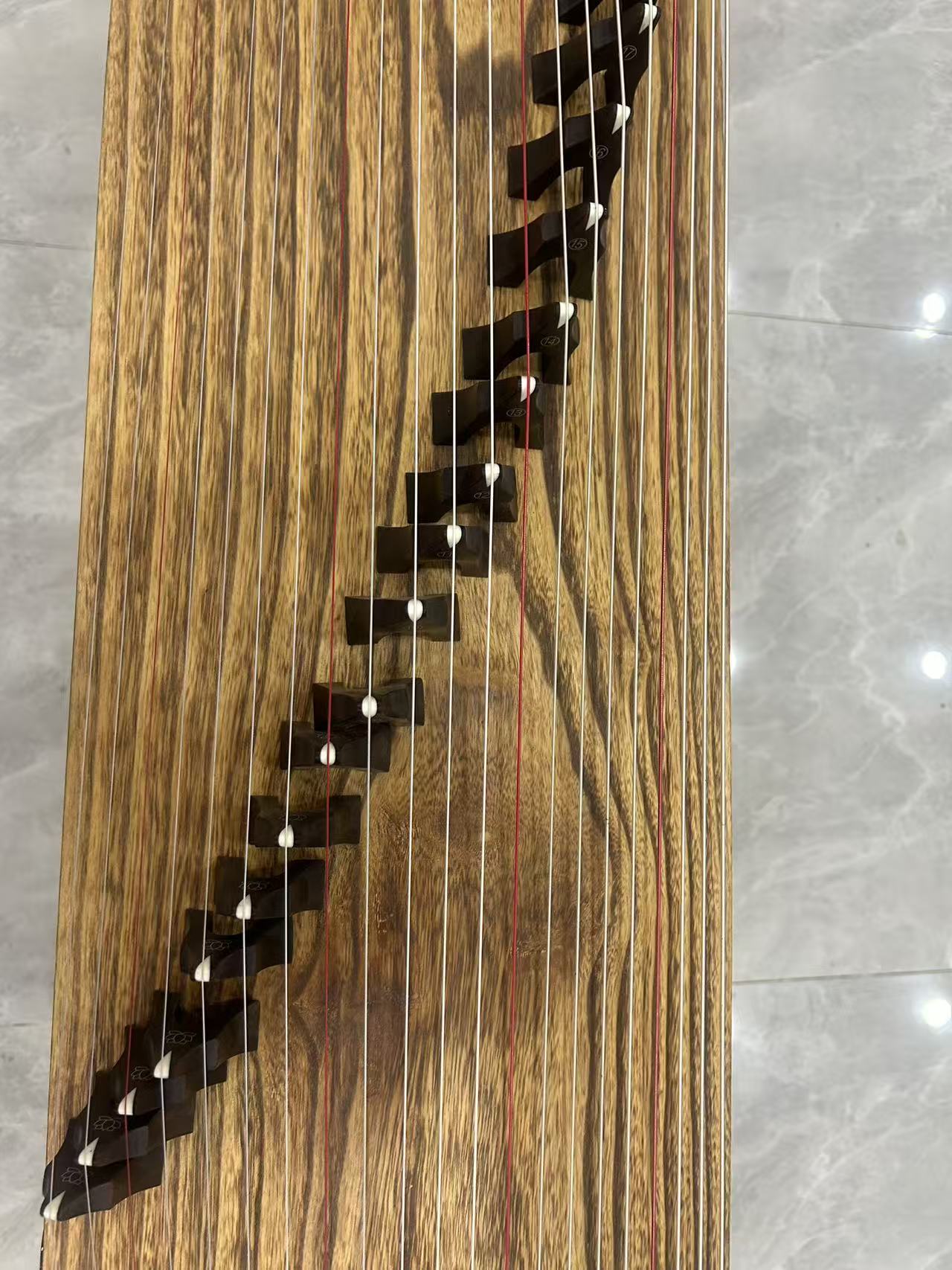 Longyin龙音 Gilded Zen Melody鎏金梵韵 S-163 Professional 163 cm/64.2” Guzheng with Selected Rosewood Body, Golden Nanmu Accents & Grade-A Lankao Paulownia Soundboard, Full-Carved Design, 21-String Chinese Zither