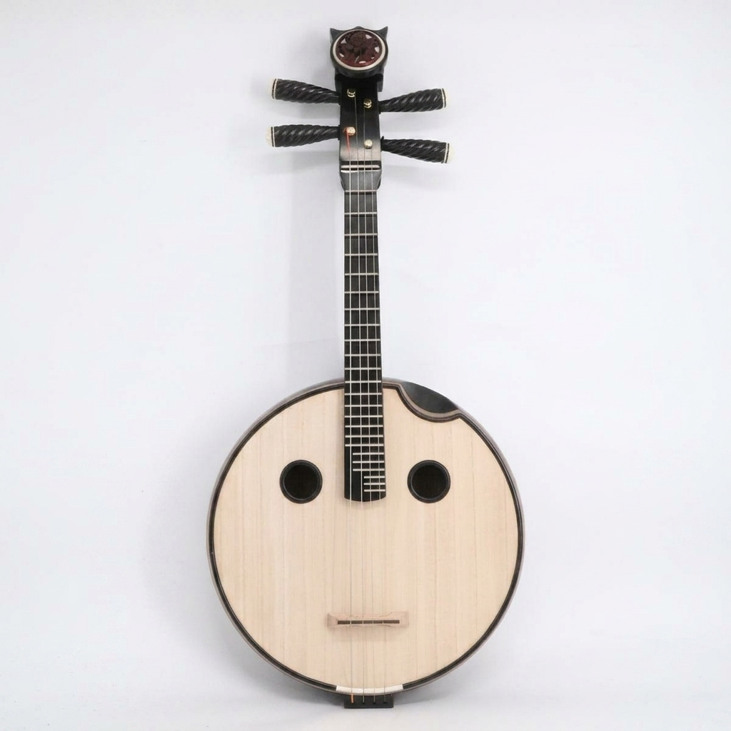 LANDTOM African Blackwood (Dalbergia melanoxylon) Zhongruan Professional Performance Grade with Grade-A Paulownia Soundboard, Round Sound Holes