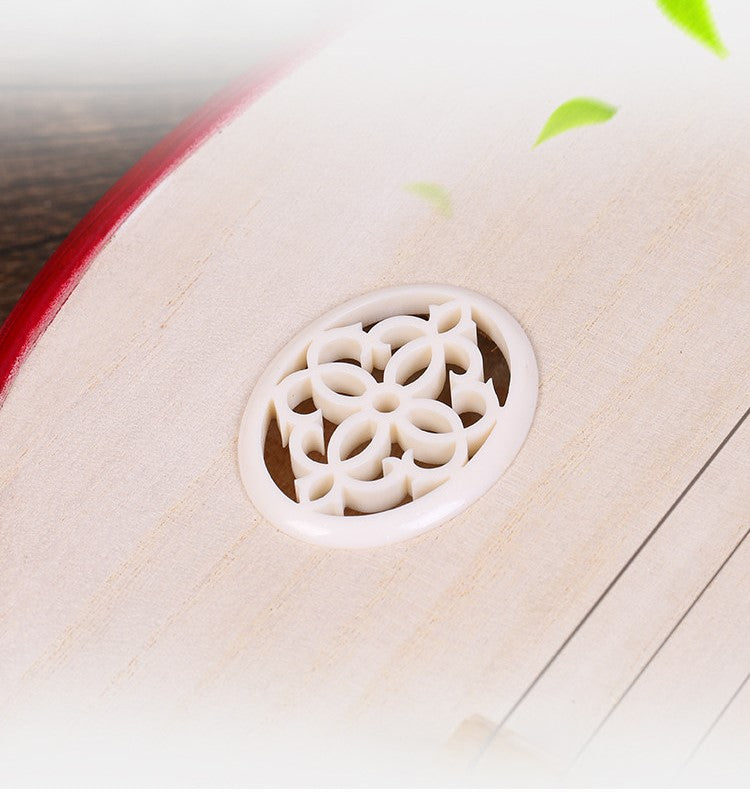LANDTOM Beginner Liuqin with Paulownia Soundboard, Hongmu Hardwood Body & Peony Headstock, 4-String Traditional Chinese Mandolin for Students and Entry-Level Players
