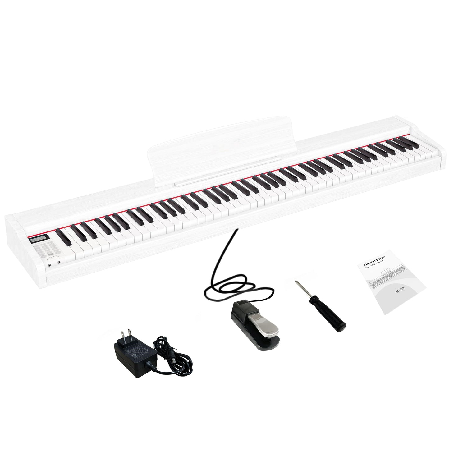 LANDTOM 88 Keys Digital Piano Keyboard, Full Size Electric Pianos for Beginners, Portable Wooden electronic Piano with Pedal, Support USB MIDI