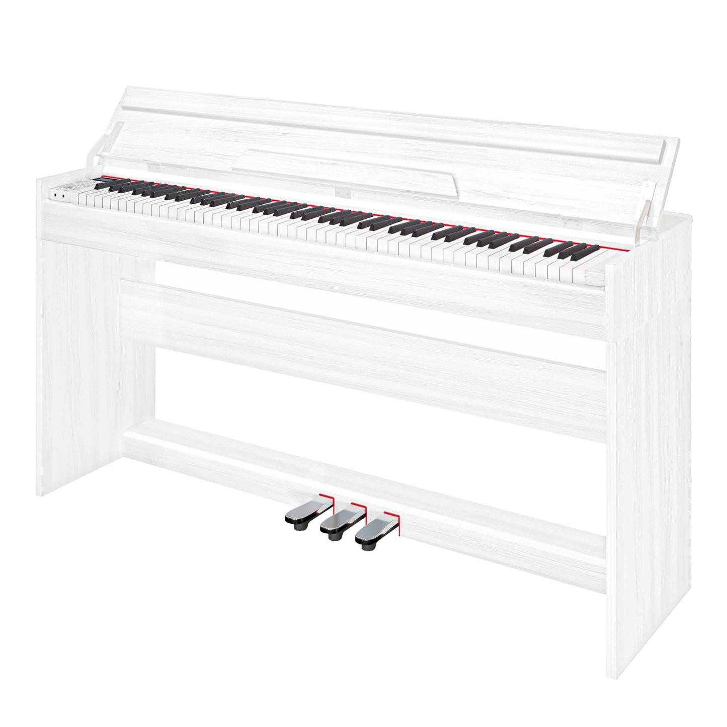 LANDTOM Digital Piano 88 Key Full Size Keyboard for Beginners, White | Home Upright Electric Pianos, Sensitive Touch, Wooden Electronic Piano with Triple Pedals, Supports USB-MIDI Connect