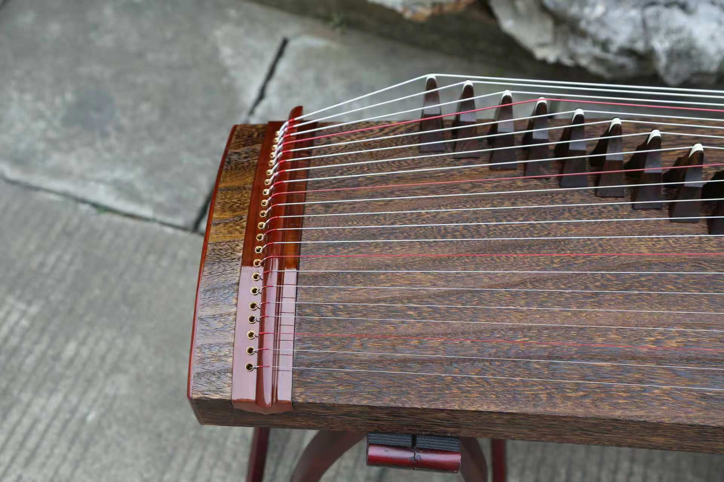LANDTOM 100cm/39.4in "Skybound Resonance" Portable Guzheng, Professional One-Piece Carved Mini Guzheng 整挖筝, Grade A Lankao Paulownia Soundboard, Rosewood Trim Small Guzheng