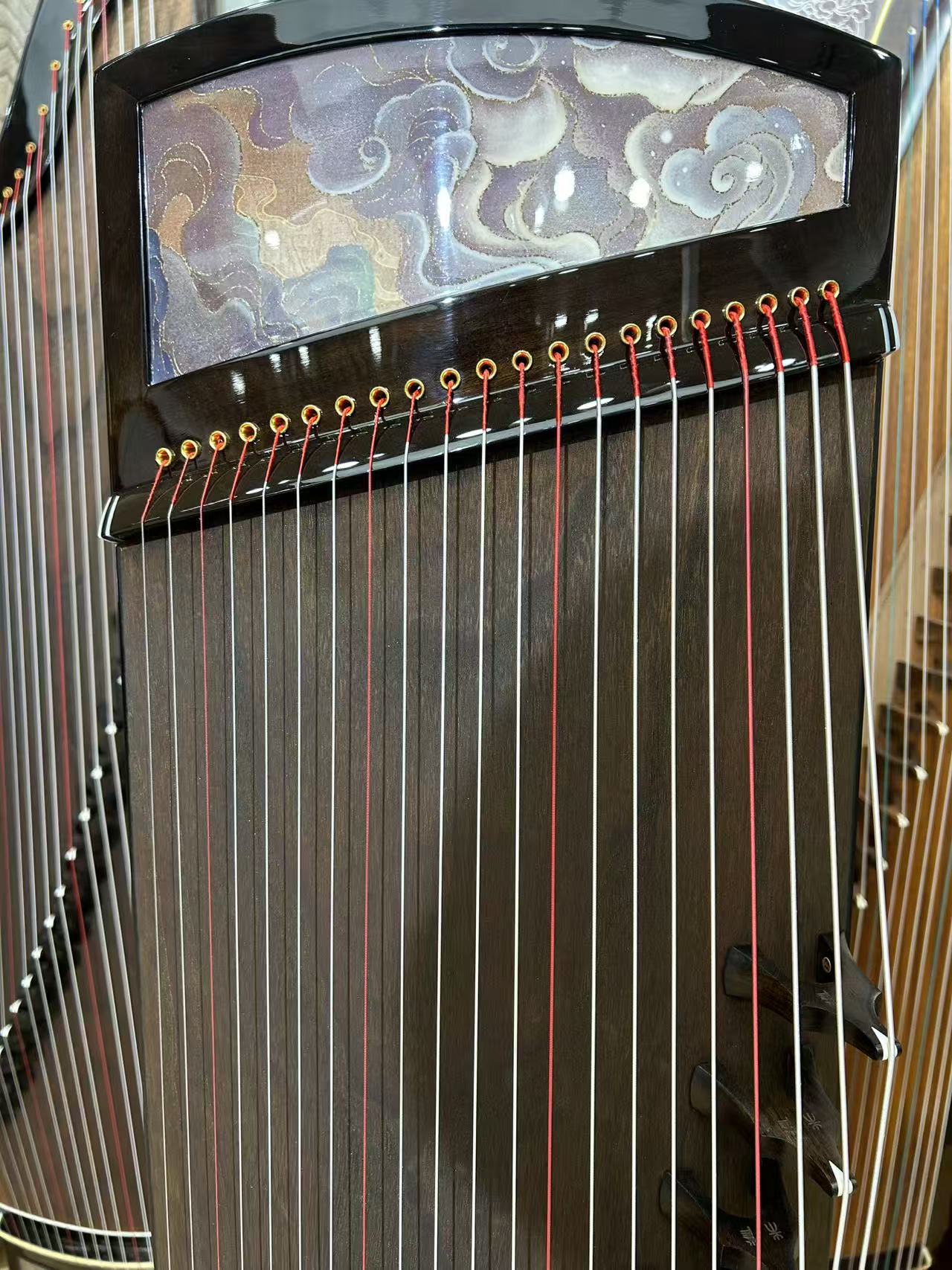 Zhuque朱雀 135cm/53.1inch Cloud Voyage Professional Portable Guzheng with Premium Lankao Paulownia Soundboard, Chenguibao Wood, Ebony Bridges & One-Piece Hollow-Carved Construction Small Guzheng