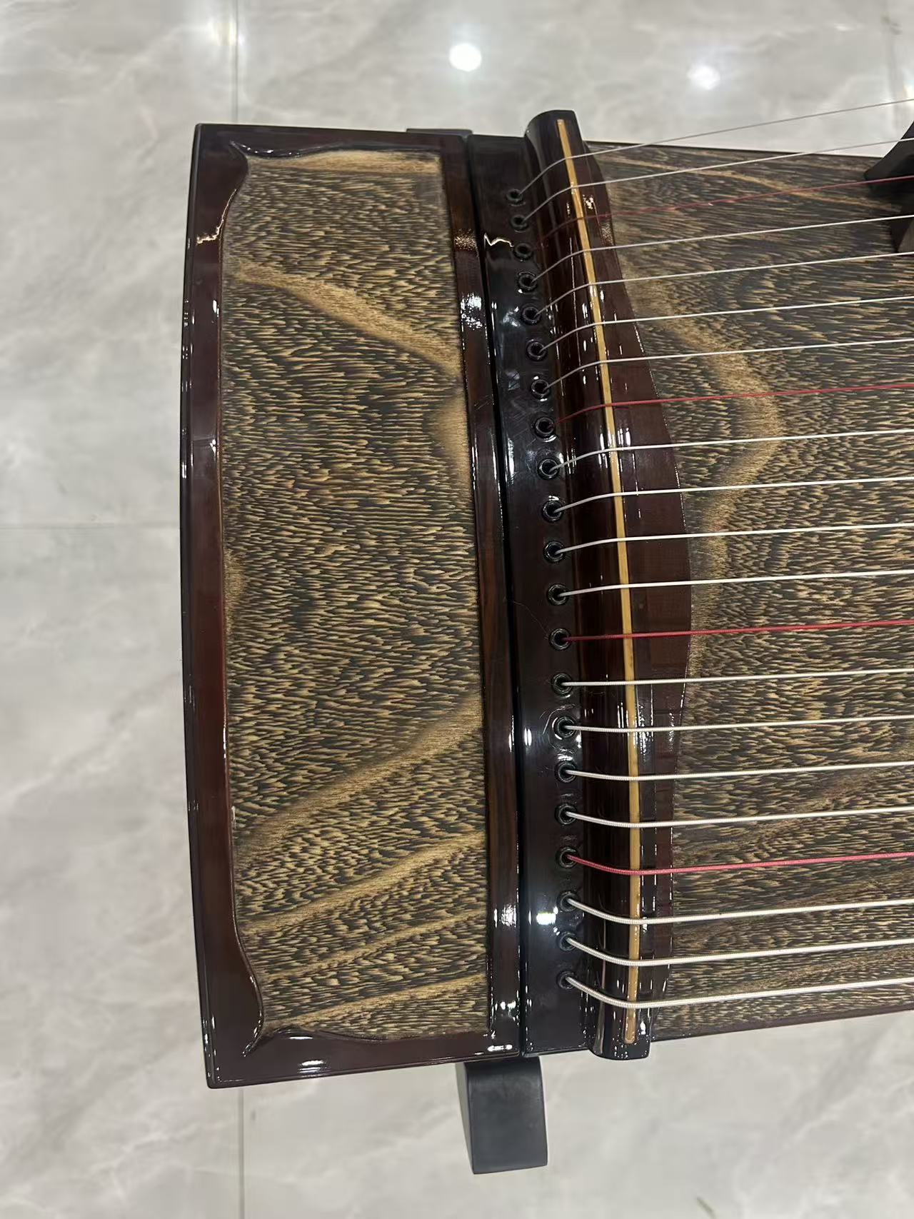 Longyin龙音 Deep Waters Serenity(静水流深) Professional 163 cm/64.2in Guzheng with Selected Rosewood Body, Grade-A Lankao Paulownia Soundboard, Semi-Carved High-Gloss Design, 21-String Chinese Zither