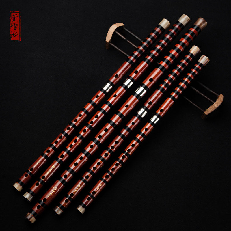 LANDTOM Selected Dong Xuehua Handcrafted Professional Bamboo Dizi Flute Premium Bitter Bamboo Performance Chinese Transverse Flute Collectible Musical Instrument