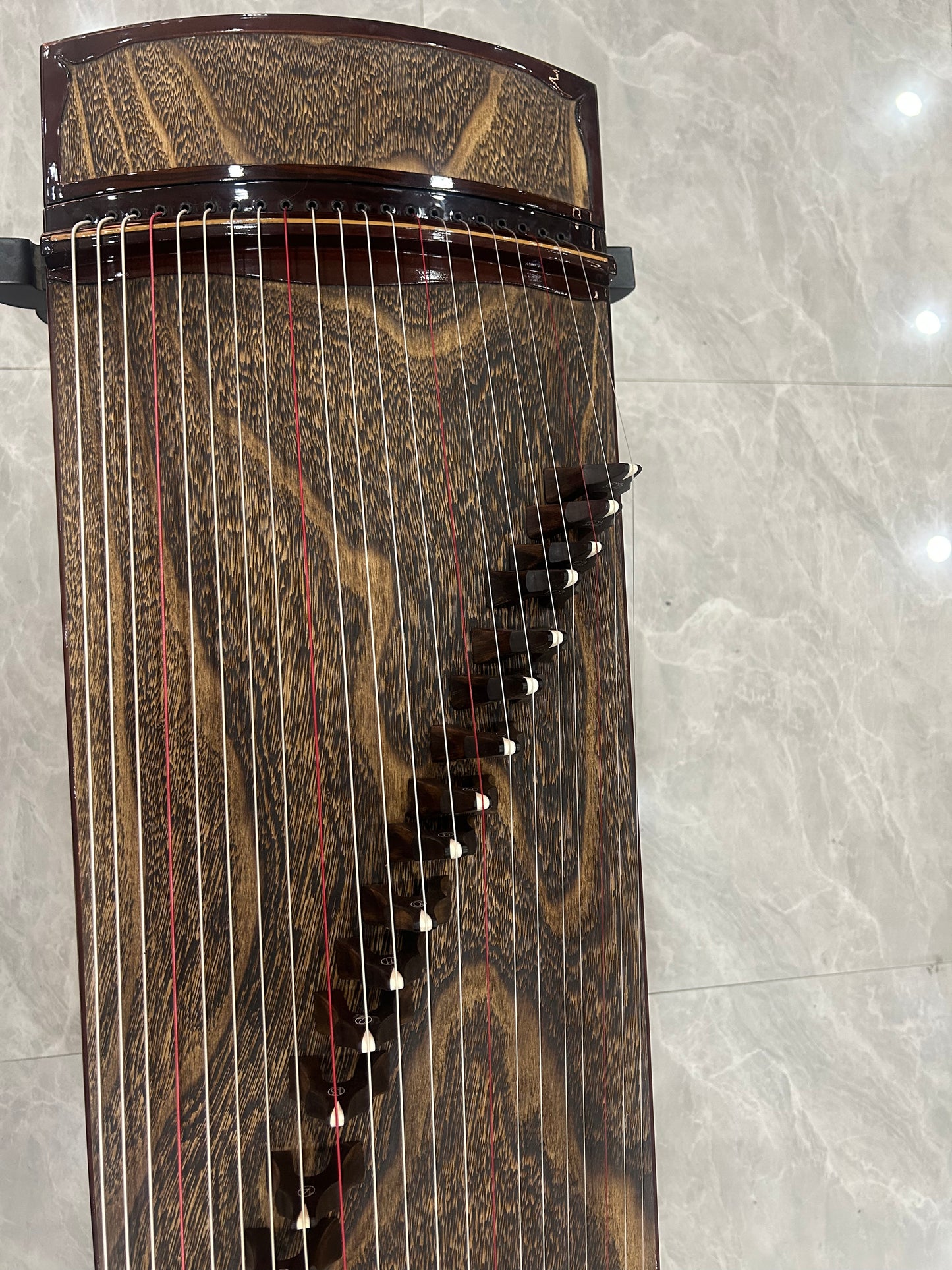 Longyin龙音 Deep Waters Serenity(静水流深) Professional 163 cm/64.2in Guzheng with Selected Rosewood Body, Grade-A Lankao Paulownia Soundboard, Semi-Carved High-Gloss Design, 21-String Chinese Zither