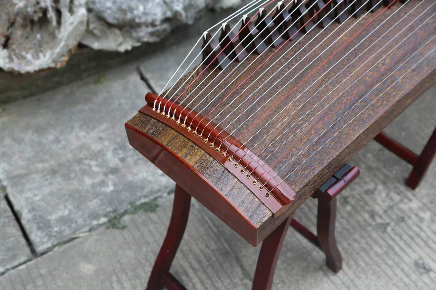 LANDTOM 100cm/39.4in "Skybound Resonance" Portable Guzheng, Professional One-Piece Carved Mini Guzheng 整挖筝, Grade A Lankao Paulownia Soundboard, Rosewood Trim Small Guzheng