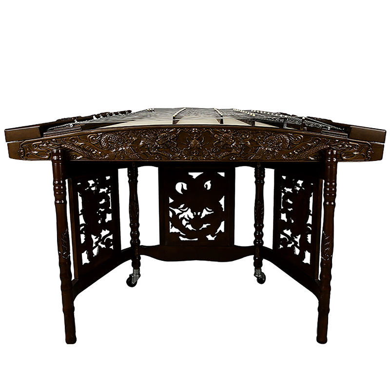 Yuehai（乐海) Brand Nanmu 402 Yangqin 6210F-A with Dragon Relief Carving For Professional Grade / Examination & Performance Use