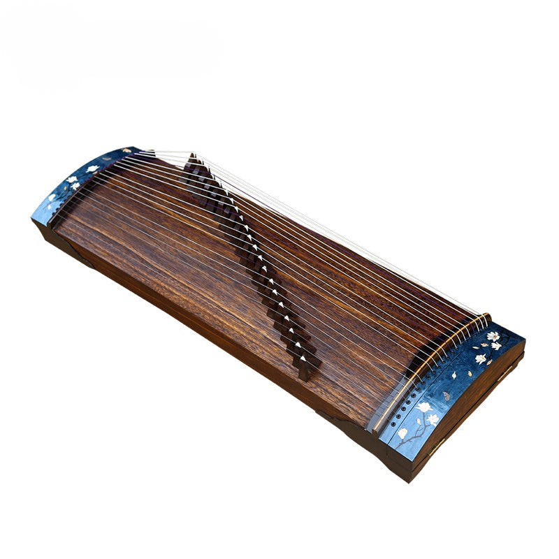 LANDTOM 100cm/39.4in Handcrafted Portable Small Guzheng Professional Performance & Examination Grade with Thick Hollow-Carved Paulownia Soundboard, Ebony Trim, Mini Guzheng Tidal Whisper