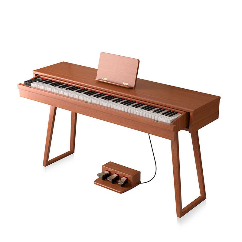LANDTOM DD8819 88-Key Drawer Digital Keyboard Piano with Stool, Wooden Electric Hammer Weighted Full Size Keyboard Piano With 3-Pedal, MIDI Connection, Multi-Functional Keyboard and Stand