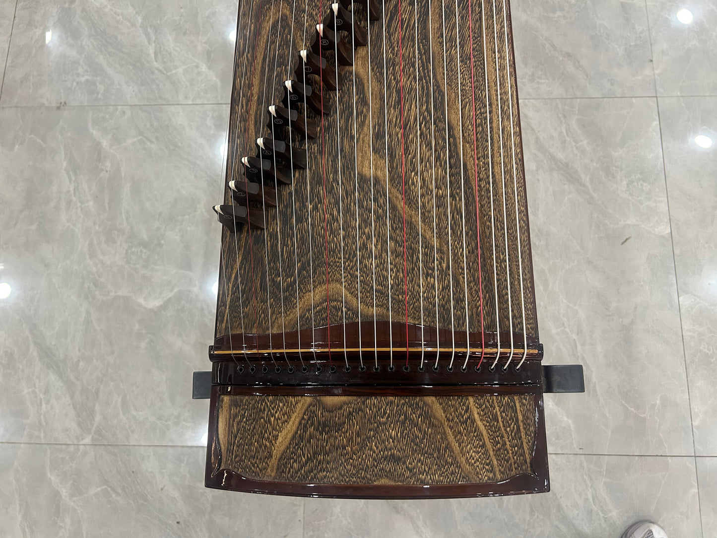 Longyin龙音 Deep Waters Serenity(静水流深) Professional 163 cm/64.2in Guzheng with Selected Rosewood Body, Grade-A Lankao Paulownia Soundboard, Semi-Carved High-Gloss Design, 21-String Chinese Zither