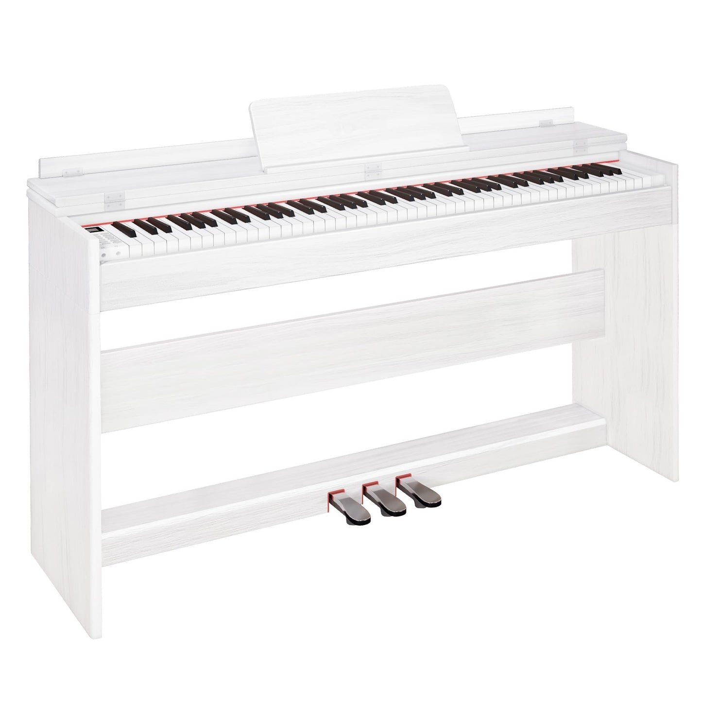 LANDTOM BL-8812 Digital Piano 88 Key Fully Weighted Keyboard, White | Hammer Action Electric Pianos, Wooden Upright Electronic Piano for Beginner & Professional, Midi Compatible, Triple Pedal