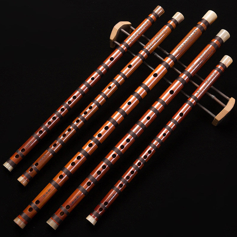 LANDTOM Selected Dong Xuehua Handcrafted Professional Bamboo Dizi Flute 知音（Zhiyin）Aged Bitter Bamboo Chinese Performance Flute Collectible Musical Instrument GFDEC Key