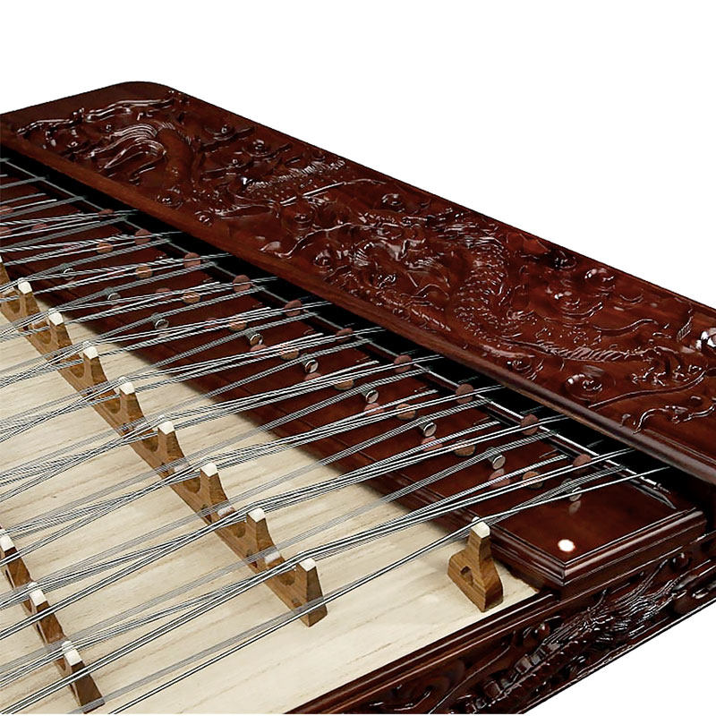 Yuehai（乐海) Brand Red Wamara 402 Yangqin 623F-A with Dragon Relief Carving For Professional Grade / Examination & Performance Use
