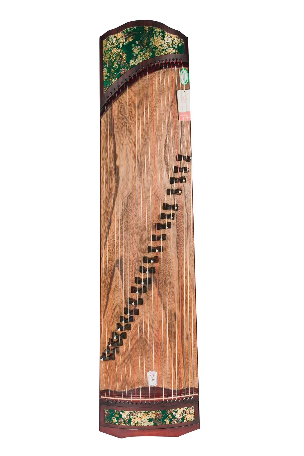 LongYin龙音 Cloud Brocade S-135 163cm/64.2in Performance Guzheng with Red Rosewood Body, Grade-A Lankao Paulownia Soundboard & Semi Hollow-Carved Construction