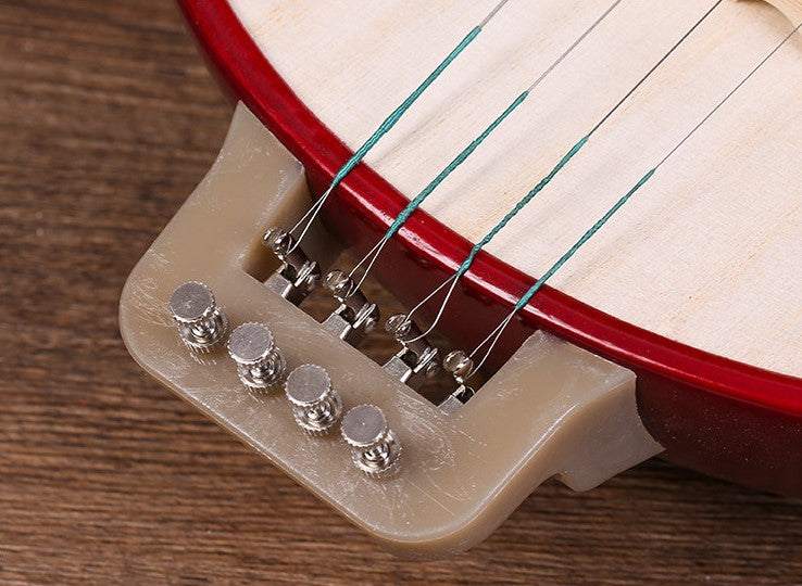 LANDTOM Beginner Liuqin with Paulownia Soundboard, Hongmu Hardwood Body & Peony Headstock, 4-String Traditional Chinese Mandolin for Students and Entry-Level Players