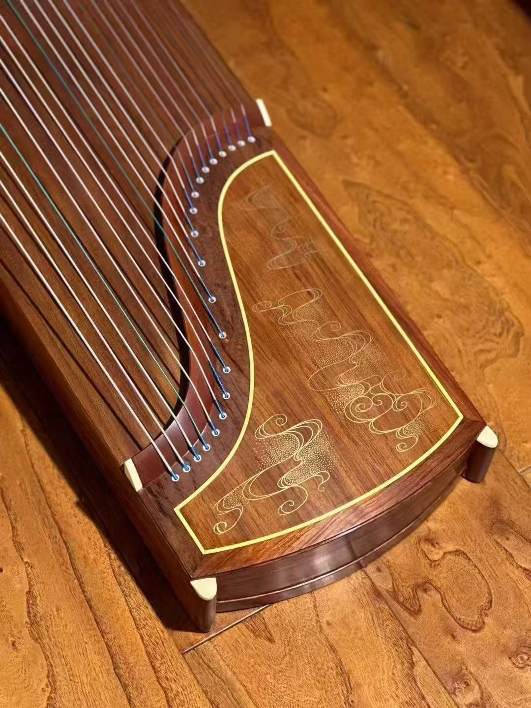 Dunhuang Professional Level African Rosewood Gold Fleck Cloud Pattern Guzheng 694TG-NJ 敦煌牌几彩彤云 for Professional Performancers Graded Examinations