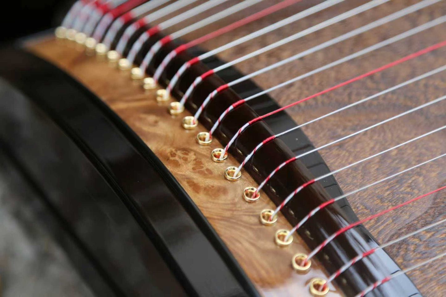 LANDTOM Pure Strings 100cm/39.4in Portable Small Guzheng Professional Performance & Examination Grade with One-Piece Hollow-Carved Rosewood Body, Piano Gloss Finish Mini Guzheng