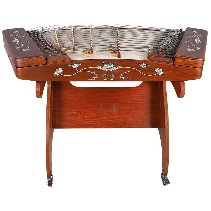 LANDTOM Professional Yuehai Brand Grade-A African Padauk 402 Shell-Carved Lotus Butterfly-Shaped Yangqin 623L-A For Learning And Daily Practice, Performance