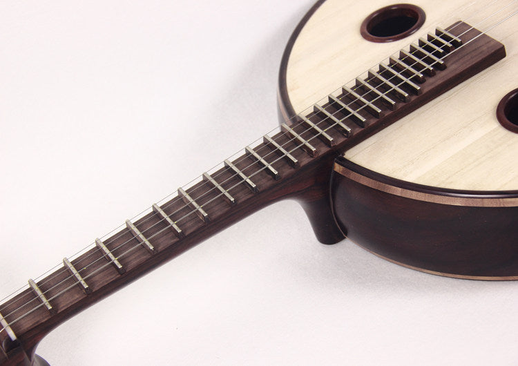 LANDTOM East Indian Rosewood (Dalbergia latifolia) Zhongruan Professional Performance & Collector's Grade with Grade-A Paulownia Soundboard, Rounded Body & Round Sound Holes