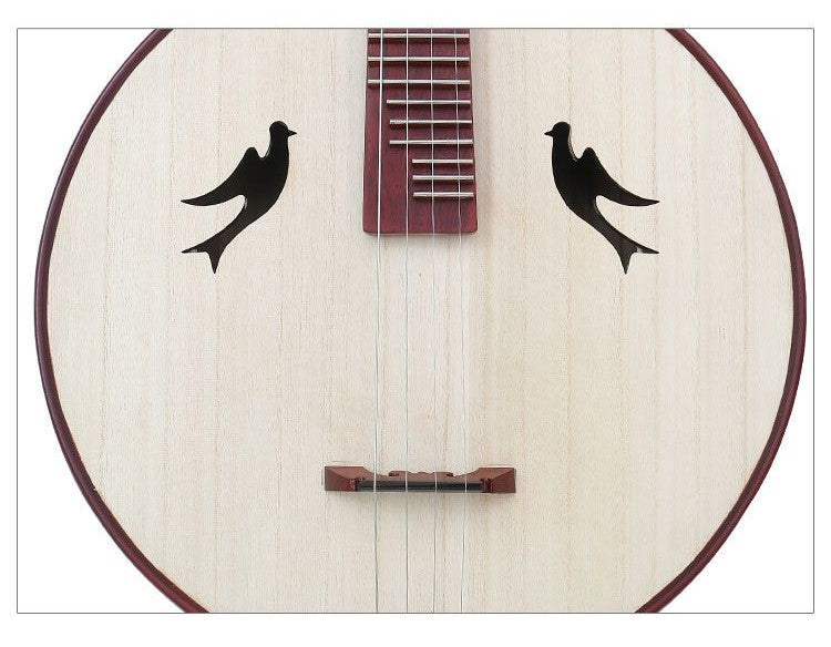 LANDTOM Hongmu Zhongruan Intermediate Performance & Examination Grade, Paulownia Soundboard, Hongmu Hardwood Sides, Peony Headstock, Bird Sound Holes