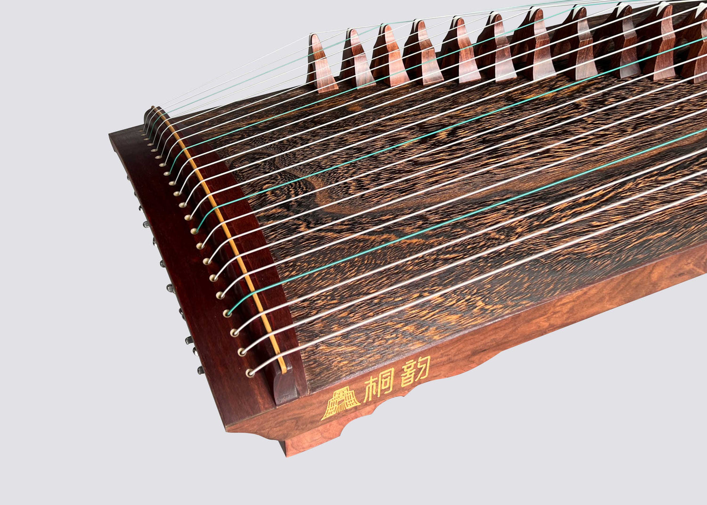 LANDTOM 80cm/31.5in Small Guzheng Portable Performance Guzheng with Rosewood Body, Hollow-Carved Construction, Pyrography Artwork & Dalbergia Rosewood Bridges, Compact Chinese Zither Mini Guzheng