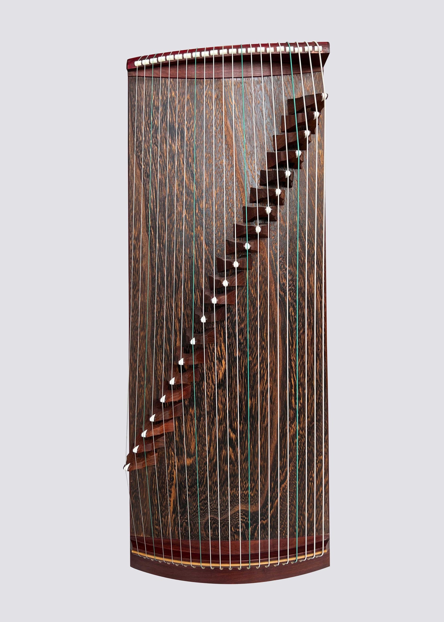 LANDTOM 80cm/31.5in Small Guzheng Portable Performance Guzheng with Rosewood Body, Hollow-Carved Construction, Pyrography Artwork & Dalbergia Rosewood Bridges, Compact Chinese Zither Mini Guzheng
