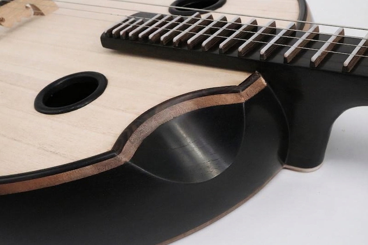 LANDTOM African Blackwood (Dalbergia melanoxylon) Zhongruan Professional Performance Grade with Grade-A Paulownia Soundboard, Round Sound Holes