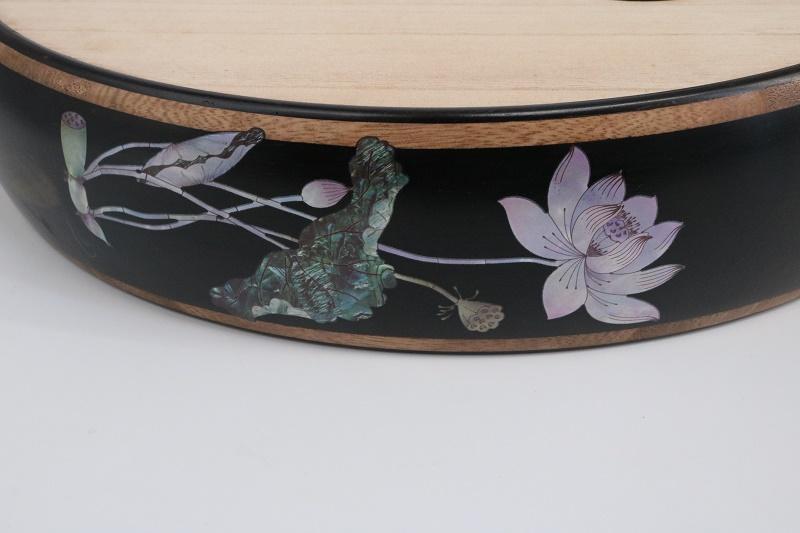 LANDTOM African Blackwood (Dalbergia melanoxylon) Zhongruan Professional Performance Grade with Grade-A Paulownia Soundboard, Round Sound Holes