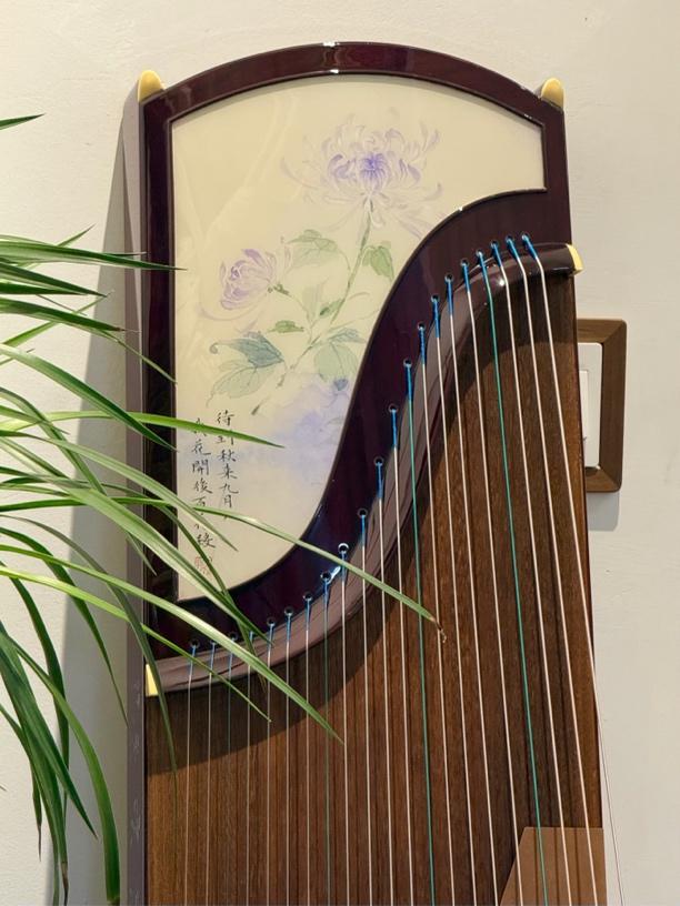 Dunhuang敦煌 698 Tranquil Grace Limited Edition Professional Guzheng with Selected Broadleaf Rosewood (Dalbergia latifolia), Silk Painting Artwork & Performance Grade
