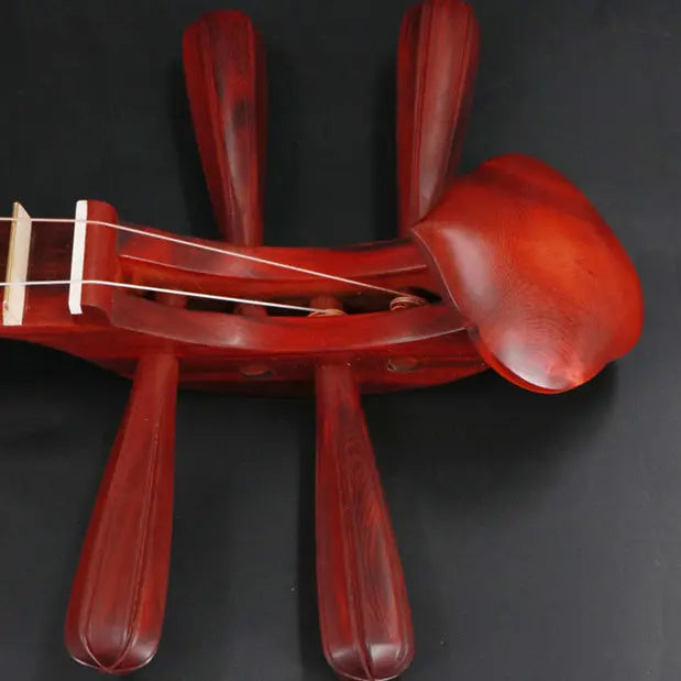 LANDTOM Handcrafted Professional Red Sandalwood Peking Opera Yueqin with Paulownia Soundboard, Cutaway Body, Traditional Chinese Moon Guitar for Performance