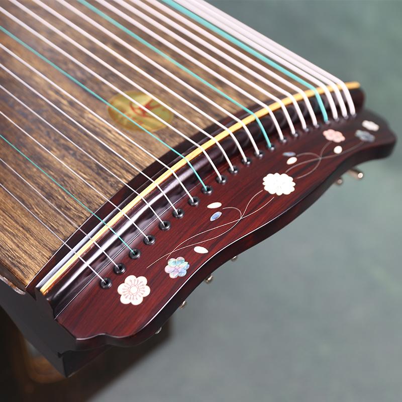 Xiansheng仙声 88cm/34.6in Portable Travel Guzheng 21-String Beginner Guzheng with Paulownia Soundboard, Red Sandalwood Side Panels, Mother-of-Pearl Inlay & Steel-Core Nylon Strings, Small Guzheng, Mini Guzheng