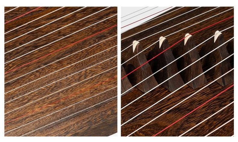 LANDTOM 130cm/51.2in "Kindred Strings" Portable Guzheng, Professional One-Piece Carved Mini Guzheng 整挖筝, Grade A Lankao Paulownia Soundboard, Ebony Trim Small Guzheng