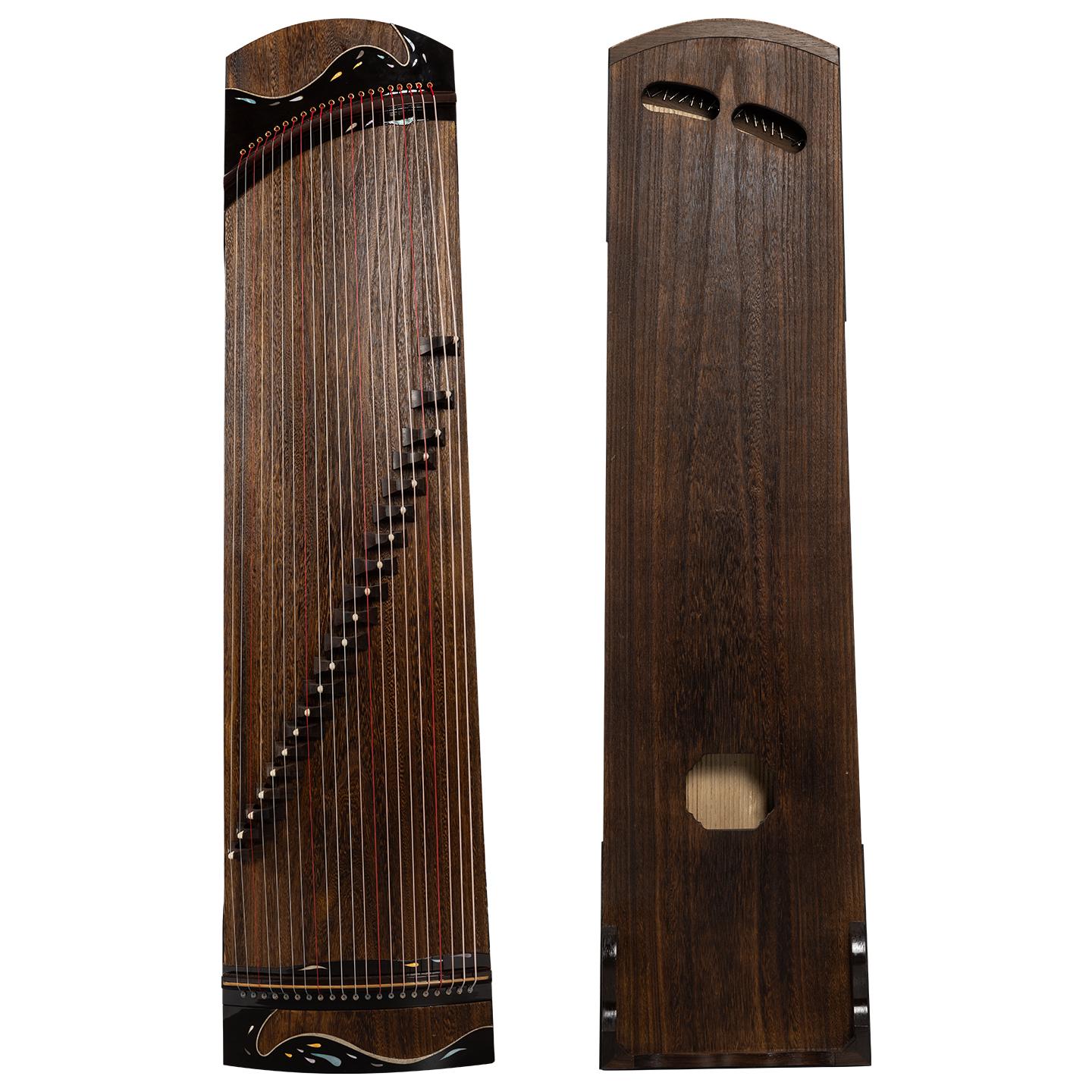 LANDTOM 130cm/51.2in "Kindred Strings" Portable Guzheng, Professional One-Piece Carved Mini Guzheng 整挖筝, Grade A Lankao Paulownia Soundboard, Ebony Trim Small Guzheng