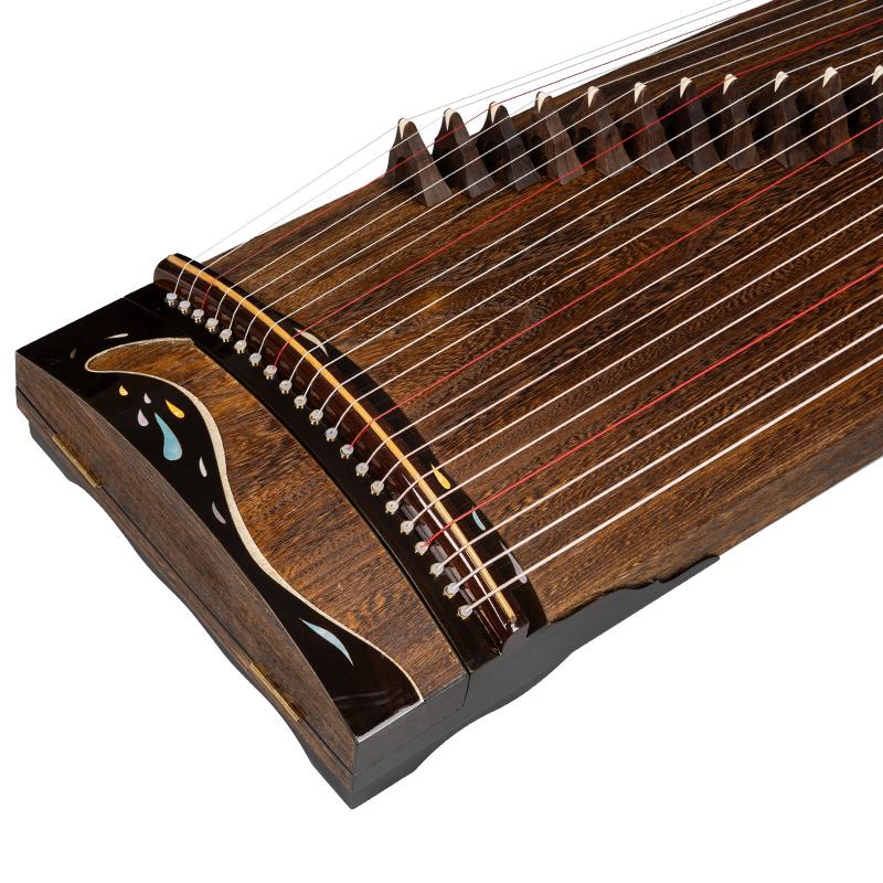 LANDTOM 130cm/51.2in "Kindred Strings" Portable Guzheng, Professional One-Piece Carved Mini Guzheng 整挖筝, Grade A Lankao Paulownia Soundboard, Ebony Trim Small Guzheng
