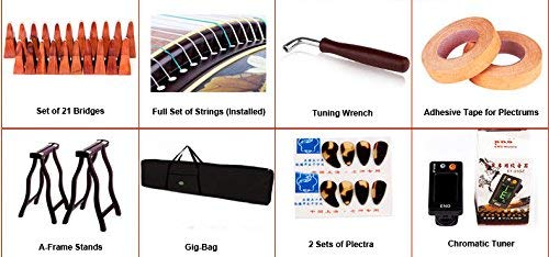 LANDTOM High Level Dragon and Phoenix Solid Nanmu with Plain Picture Guzheng (163cm) for Adults/Children/Senior/Intermediate/Beginner（N0.8813） …