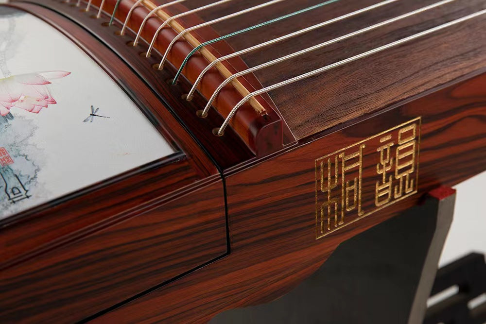 LANDTOM High level Dalbergia cochinchinensis（酸枝木）Wood Guzheng(163cm) with Hand-Carved Craftwork For Adults/Children/Senior/Intermediate/Beginner (A)