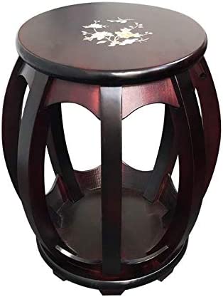 LANDTOM Professional Round Stool of Solid Wood for Guzheng Guzheng Red Sandal wood Round stool (RED)