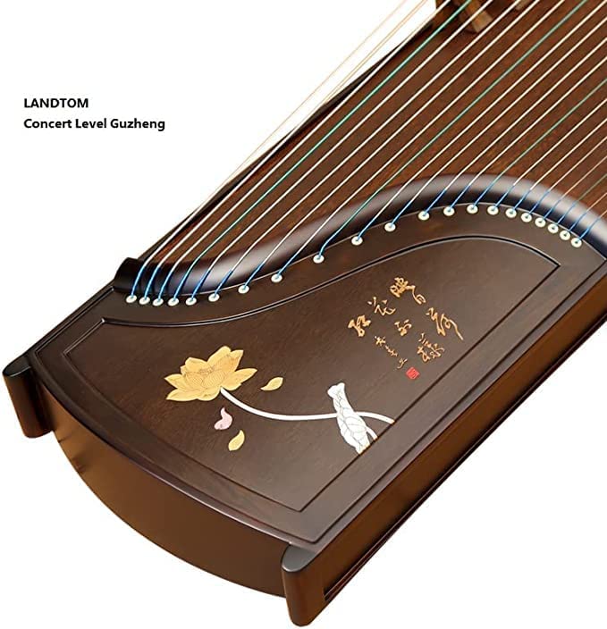 LANDTOM High level Chicken-wing（鸡翅木）Wood Guzheng(163cm) with Hand-Carved Craftwork For Adults/Children/Senior/Intermediate/Beginner…