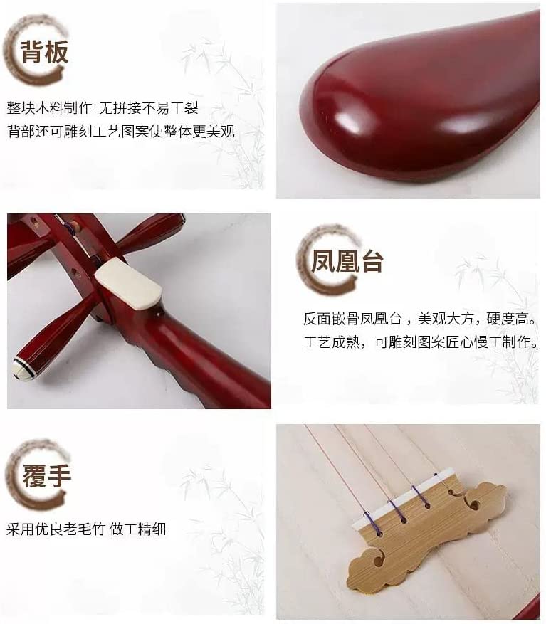 LANDTOM Professional Hardwood Chinese Lute Traditional National Stringed Instrument PiPa (A)